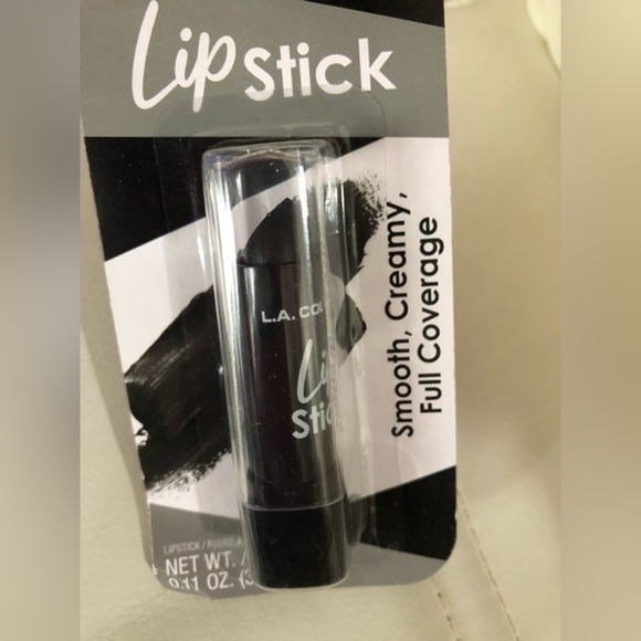 Black ‘stark’ creamy smooth goth dark vamp rave gothic full coverage lipstick - Picture 5 of 9